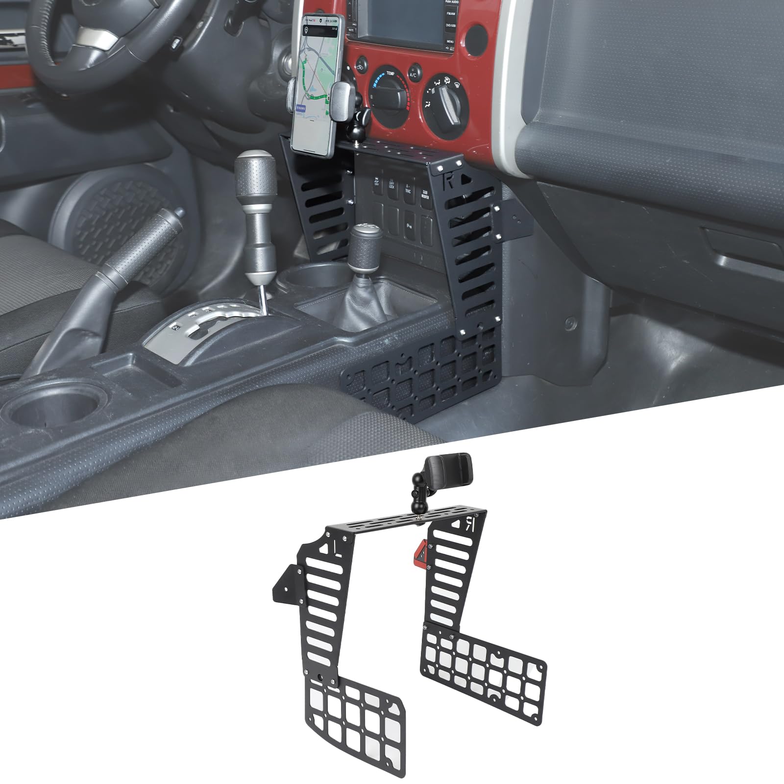 Car Phone Mount Compatible with Toyota FJ Cruiser 2007-2021 Console Gear Shift Panel Extender Cell Phone Holder