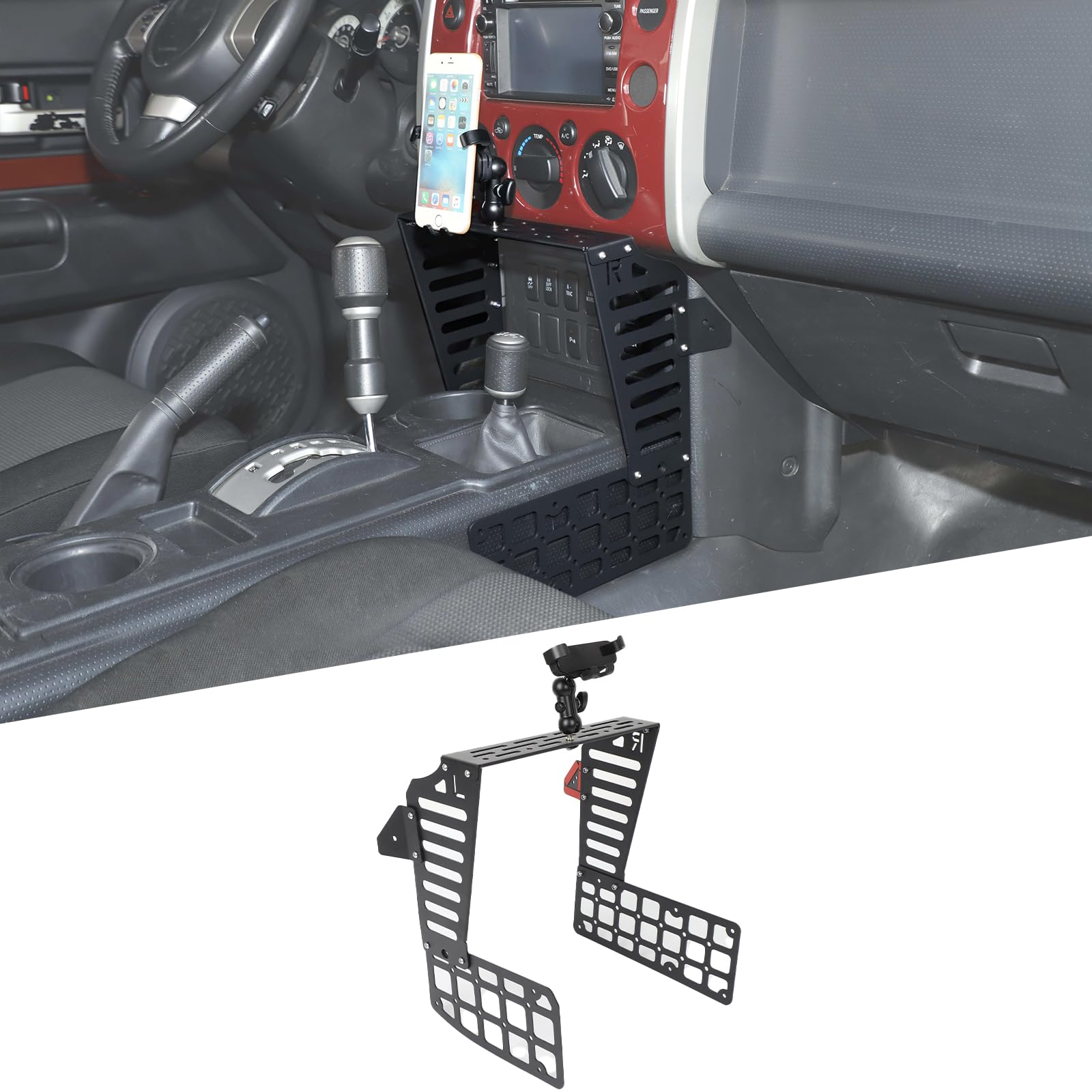 Car Phone Mount Compatible with Toyota FJ Cruiser 2007-2021 Console Gear Shift Panel Extender Cell Phone Holder