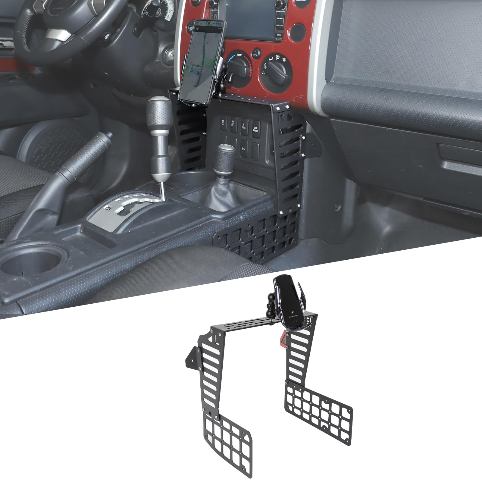 Car Phone Mount Compatible with Toyota FJ Cruiser 2007-2021 Console Gear Shift Panel Extender Cell Phone Holder