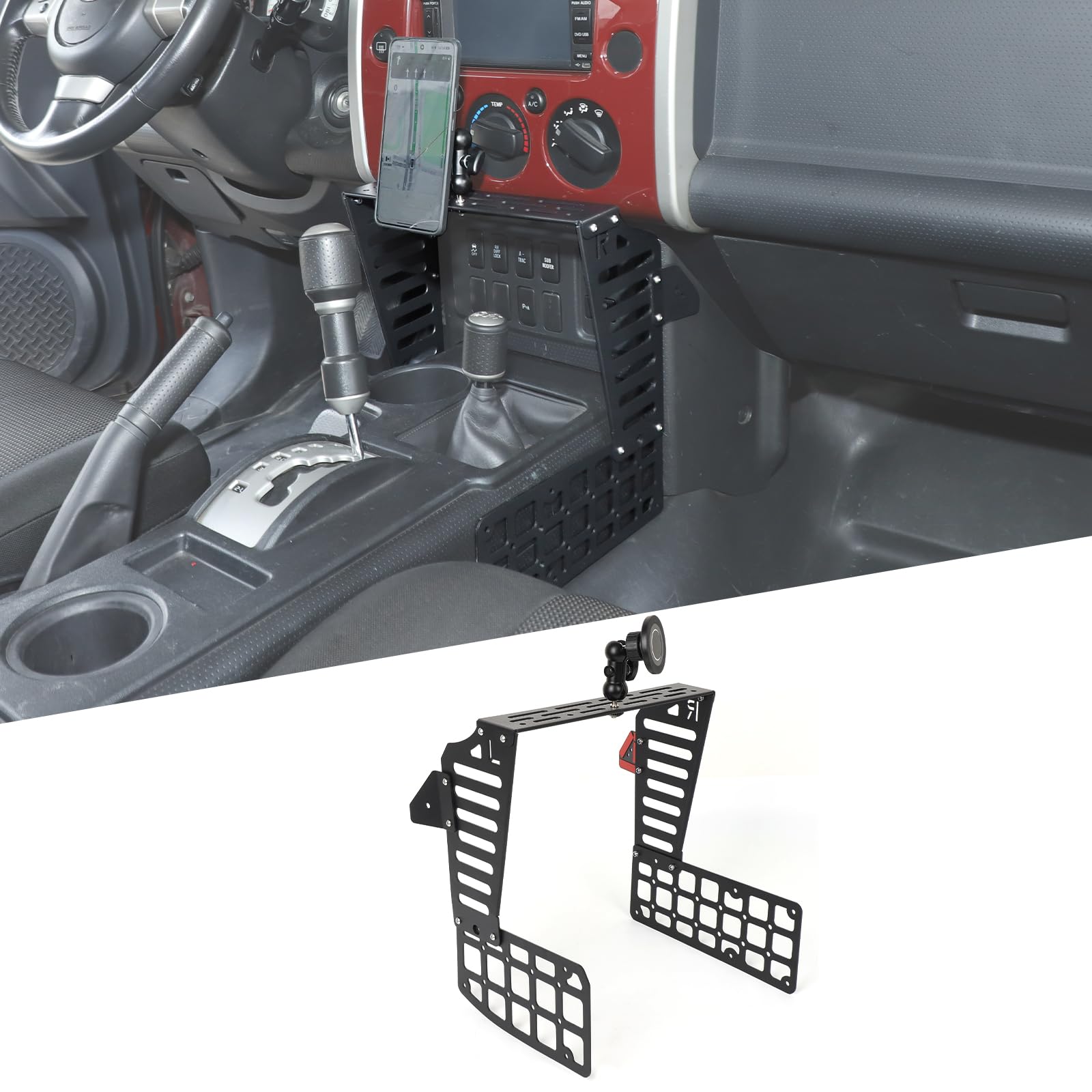 Car Phone Mount Compatible with Toyota FJ Cruiser 2007-2021 Console Gear Shift Panel Extender Cell Phone Holder