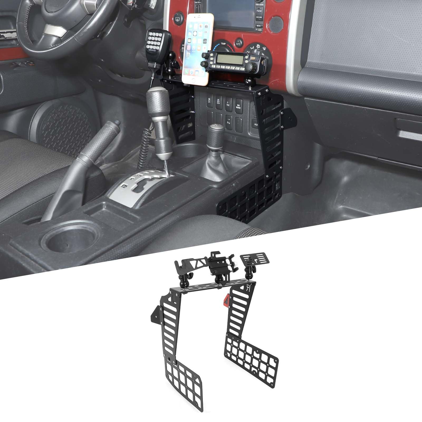 Car Phone Mount Compatible with Toyota FJ Cruiser 2007-2021 Console Gear Shift Panel Extender Cell Phone Holder