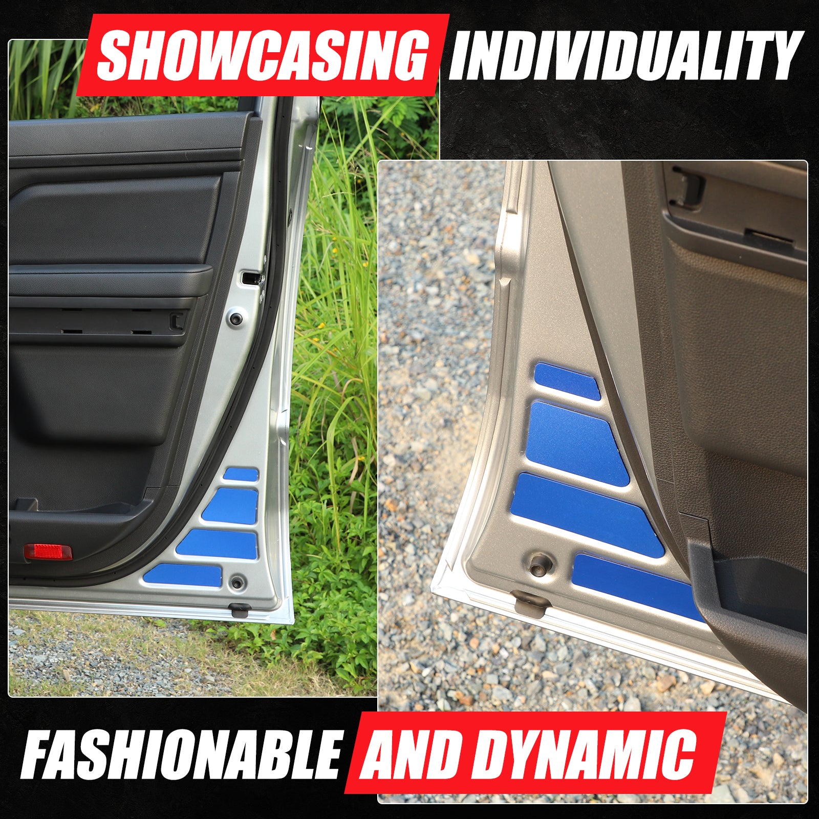 Car Inner Door Panel Cover Trim Compatible with Toyota Tacoma 2024-2026, Front Rear Door Panel Decorative Cover