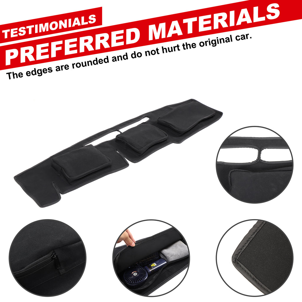 Car Dash Mat Cover Compatible with Toyota Land Cruiser Prado J250 LC250 2024-2026 Car Dashboard Cover Sun Shade Pad Anti-Slip Dash Board Accessories Not Fit HUD Models (Black, With Storage Bag)