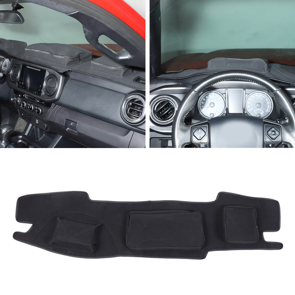 Dash Cover Mat Compatible with Toyota Tacuma 2016–2022 Dashboard Pad Carpet Center Console Sun Shade Cover with Storage Bag, Keeps Your Vehicle Cool