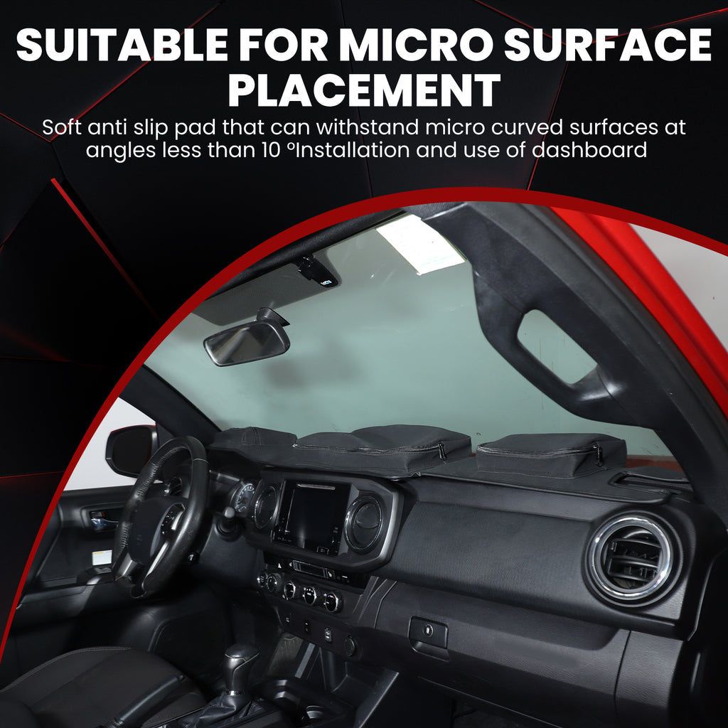Dash Cover Mat Compatible with Toyota Tacuma 2016–2022 Dashboard Pad Carpet Center Console Sun Shade Cover with Storage Bag, Keeps Your Vehicle Cool