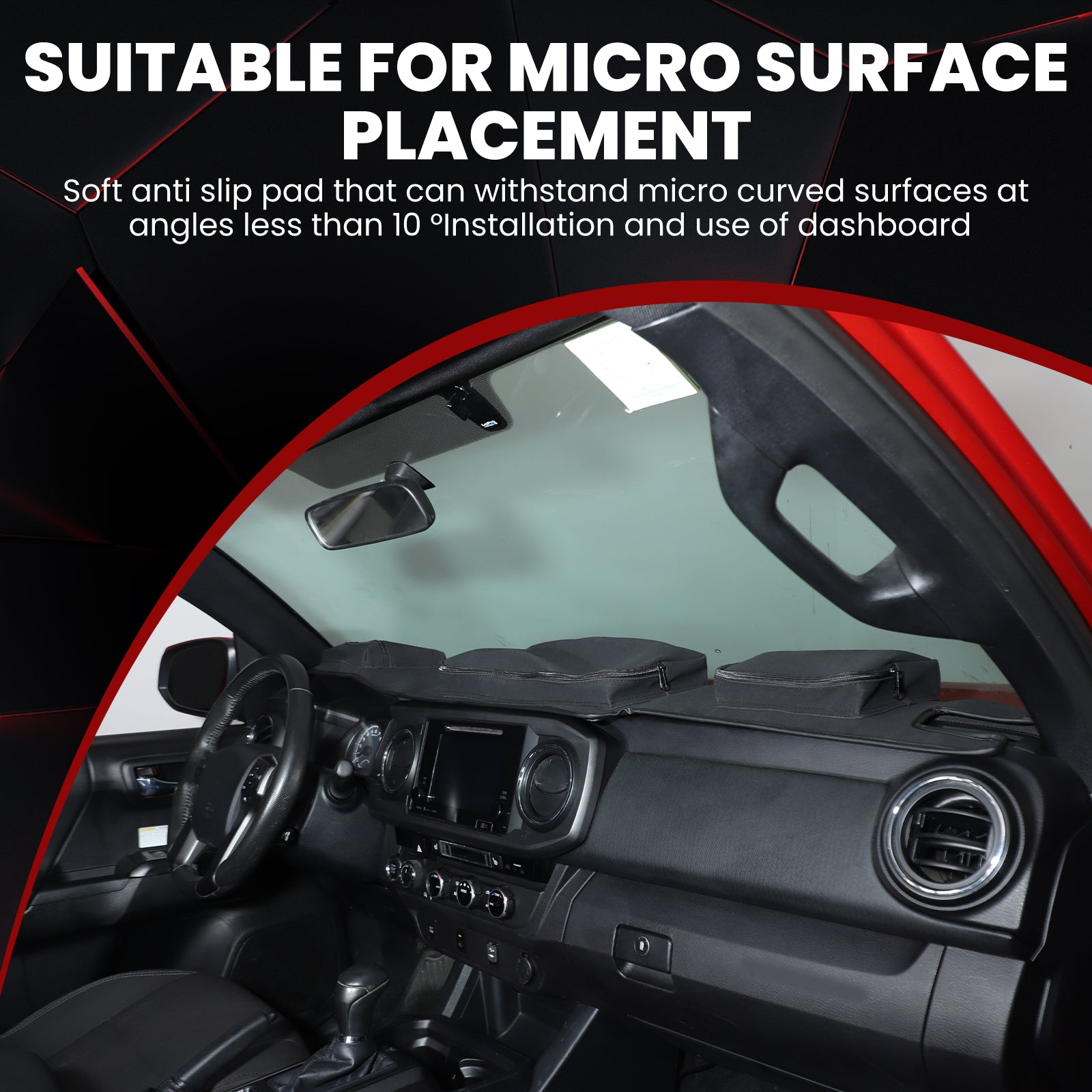 Dash Cover Mat Compatible with Toyota Tacuma 2016–2022 Dashboard Pad Carpet Center Console Sun Shade Cover with Storage Bag, Keeps Your Vehicle Cool