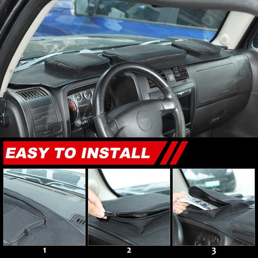 Dash Cover Mat Compatible with Hummer H3 2005-2009 Dashboard Pad Carpet Center Console Sun Shade Cover with Storage Bag, Keeps Your Vehicle Cool