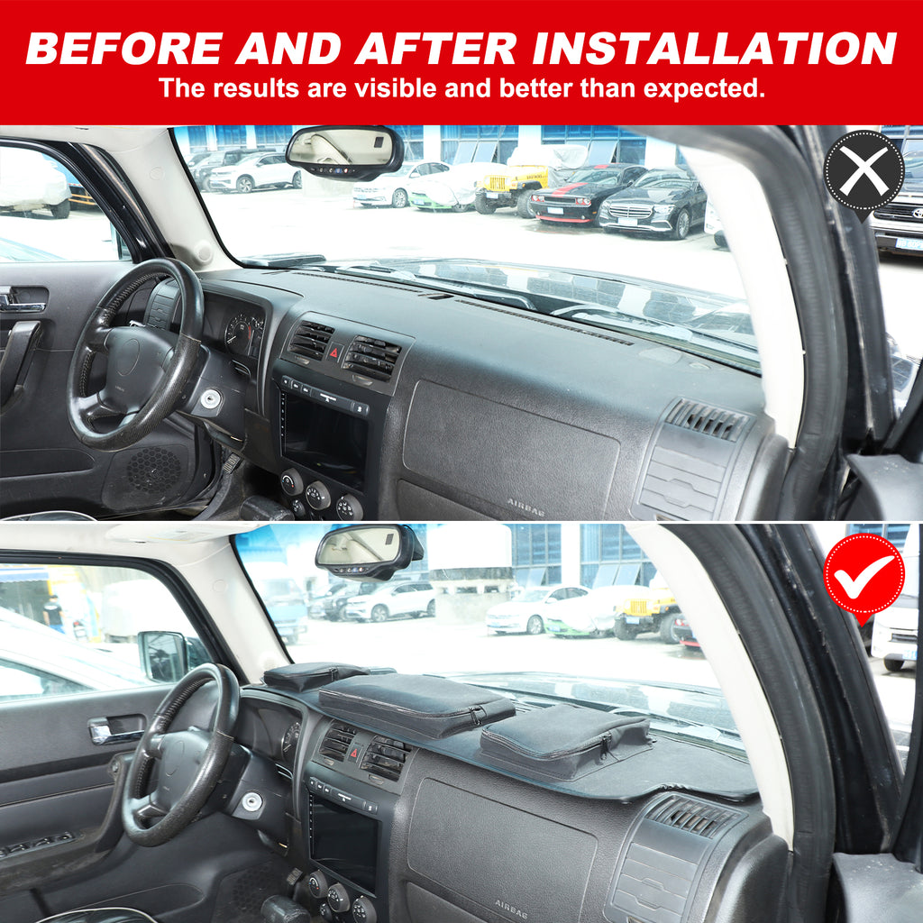 Dash Cover Mat Compatible with Hummer H3 2005-2009 Dashboard Pad Carpet Center Console Sun Shade Cover with Storage Bag, Keeps Your Vehicle Cool