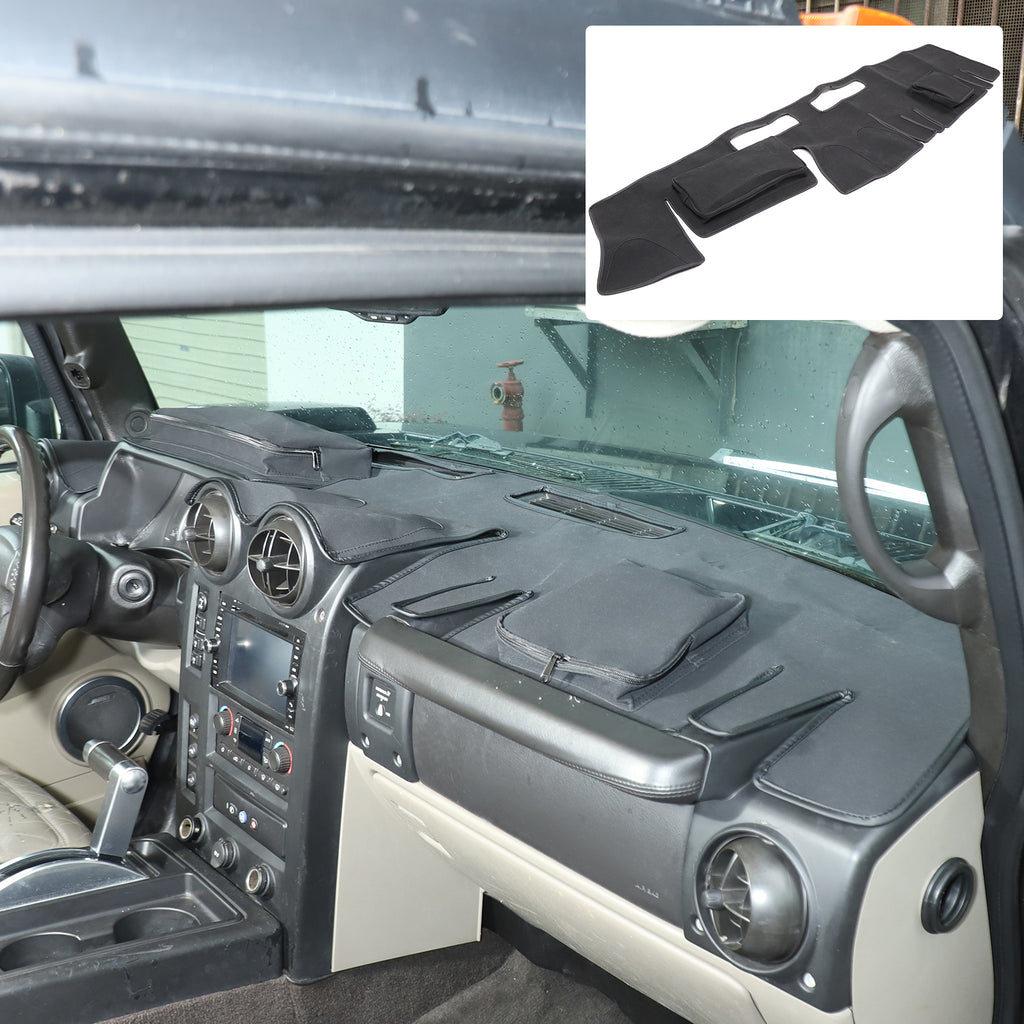 Dash Cover Mat Compatible with Hummer H2 2003-2009, Dashboard Pad Carpet Center Console Sun Shade Cover with Storage Bag, Keeps Your Vehicle Cool