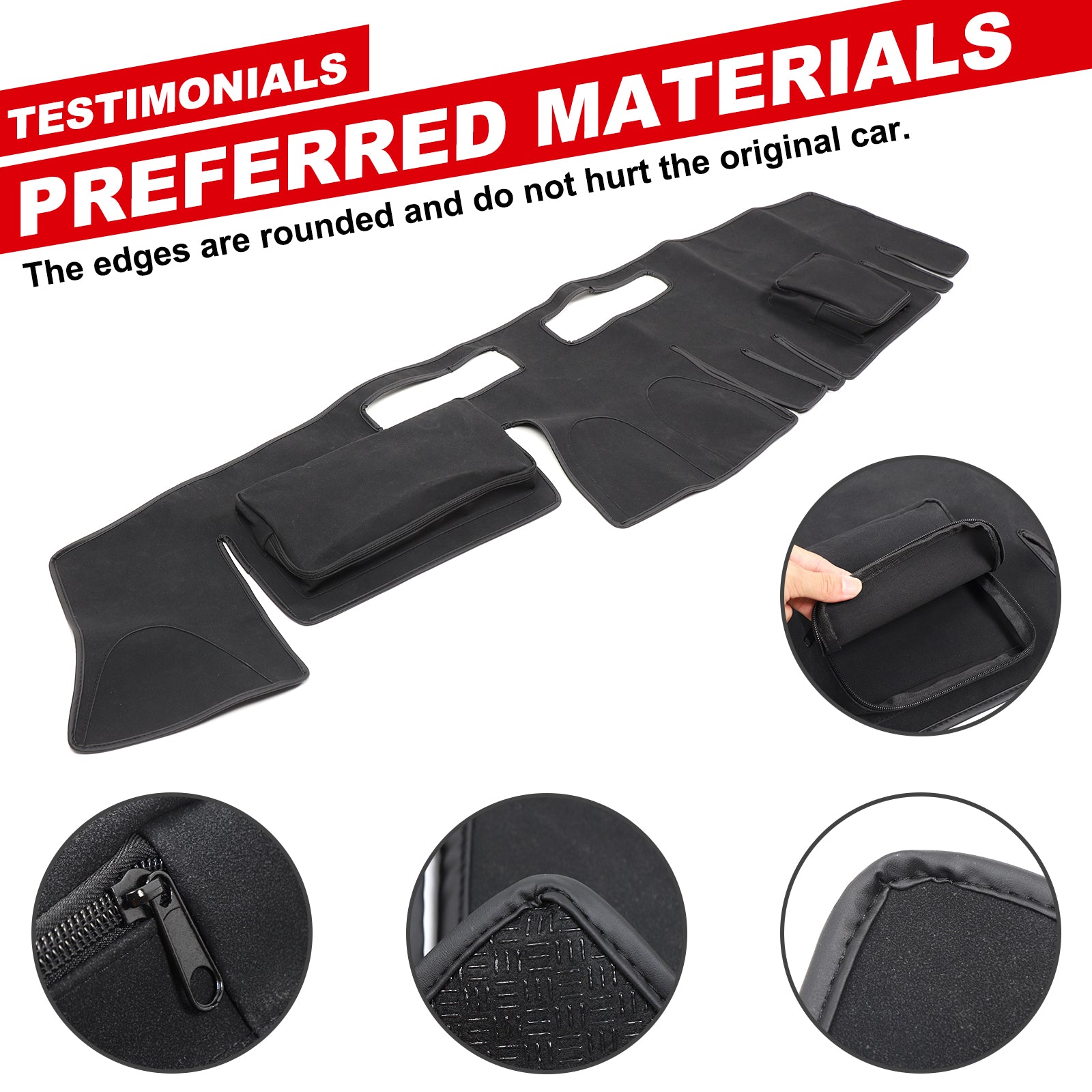 Dash Cover Mat Compatible with Hummer H2 2003-2009, Dashboard Pad Carpet Center Console Sun Shade Cover with Storage Bag, Keeps Your Vehicle Cool