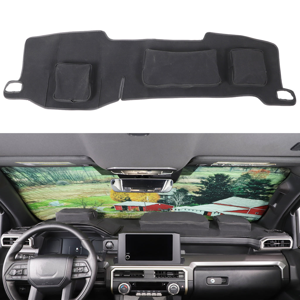 Dashboard Cover Mat Compatible with Toyota Tacoma 2024-2026, Car Dash Cover Nonslip Dash Mat Pad Sunshade Glare UV Rays Protector Accessories