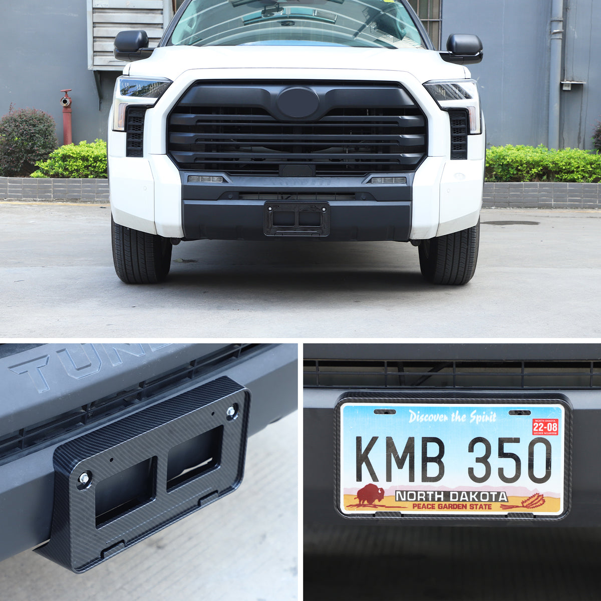 Car Front License Plate Frame Bracket for Toyota Tundra 2022-2026 ABS Front License Plate Tag Holder Mounting Mount Adapter Bumper Bracket Frame Trim Cover Tag Holder Replacement Accessories