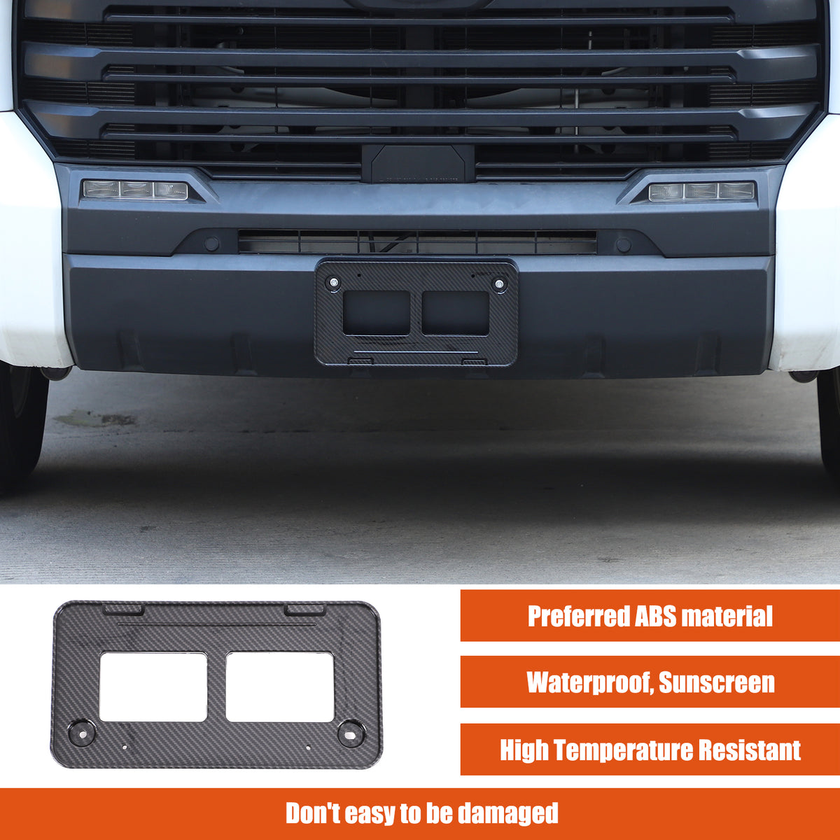 Car Front License Plate Frame Bracket for Toyota Tundra 2022-2026 ABS Front License Plate Tag Holder Mounting Mount Adapter Bumper Bracket Frame Trim Cover Tag Holder Replacement Accessories