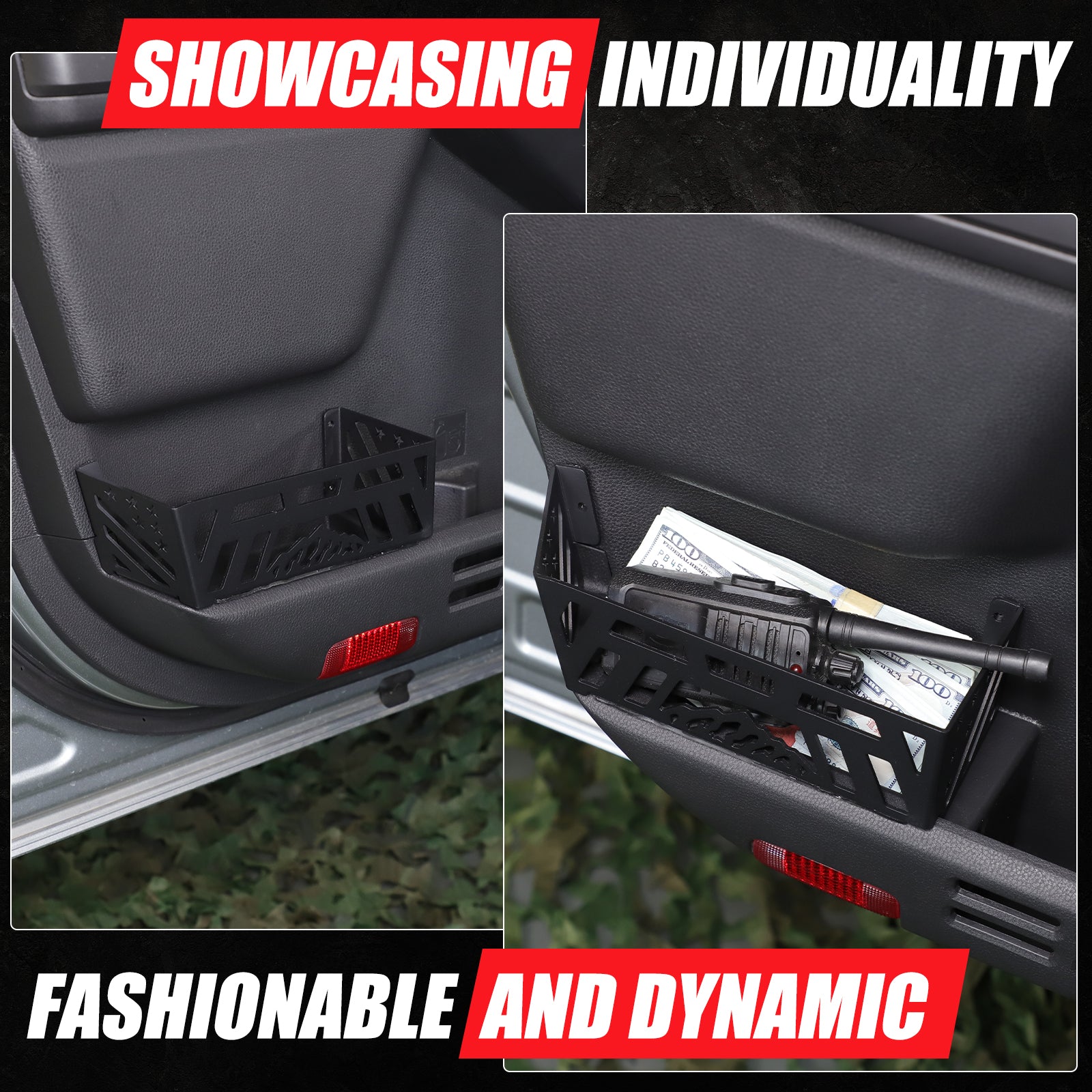 Door Side Storage Box Compatible with Toyota Tacoma 2024-2026 Door Side Insert Organizer Molle Panels Interior Storage Expansion Accessories