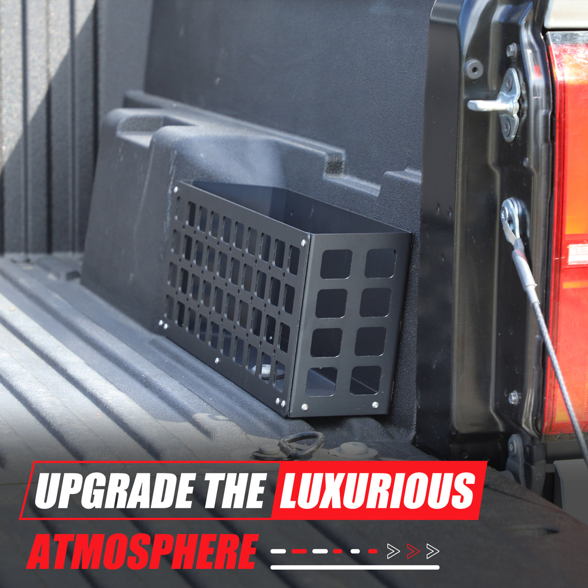 Trunk Storage Basket Compatible with Toyota Tacoma 2024 2025 2026, Aluminum Alloy Cargo Trunk Organizer Accessories