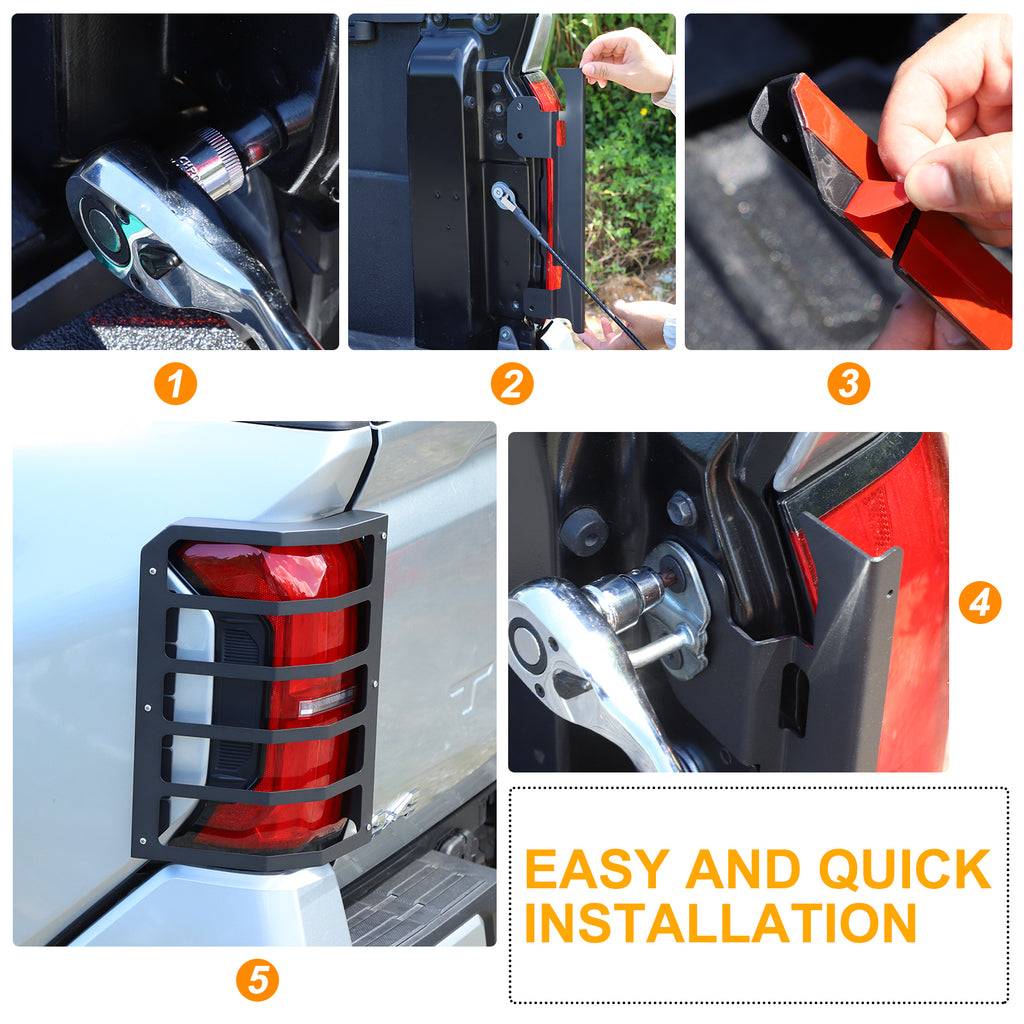 Car Rear Tail Light Trim Bezel Cover Compatible with Toyota Tacoma 2024 2025 2026, Not Fit Power Tailgate