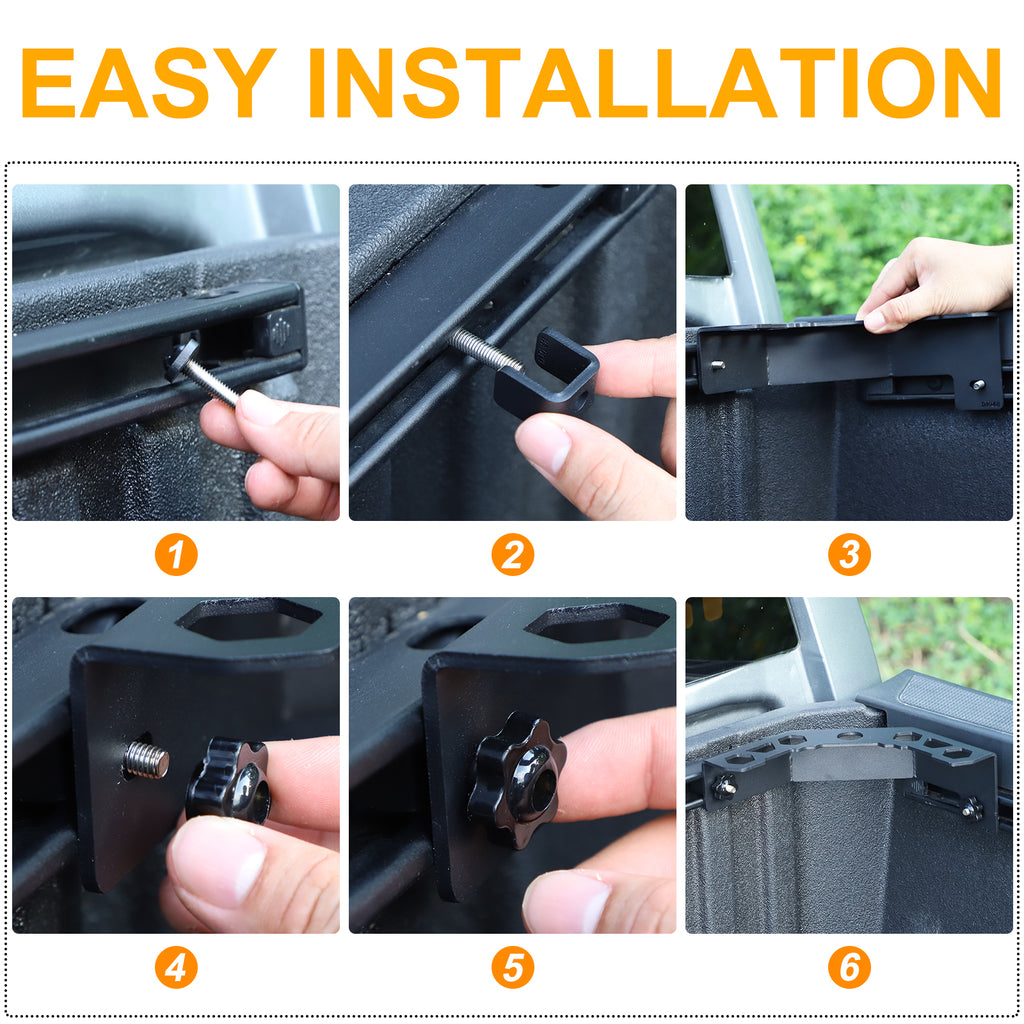 Bed Rail Corner Gusset Compatible with Toyota Tacoma 2024 2025 2026, Front Tie Down Anchor Mounting Bracket Tie Down Brackets