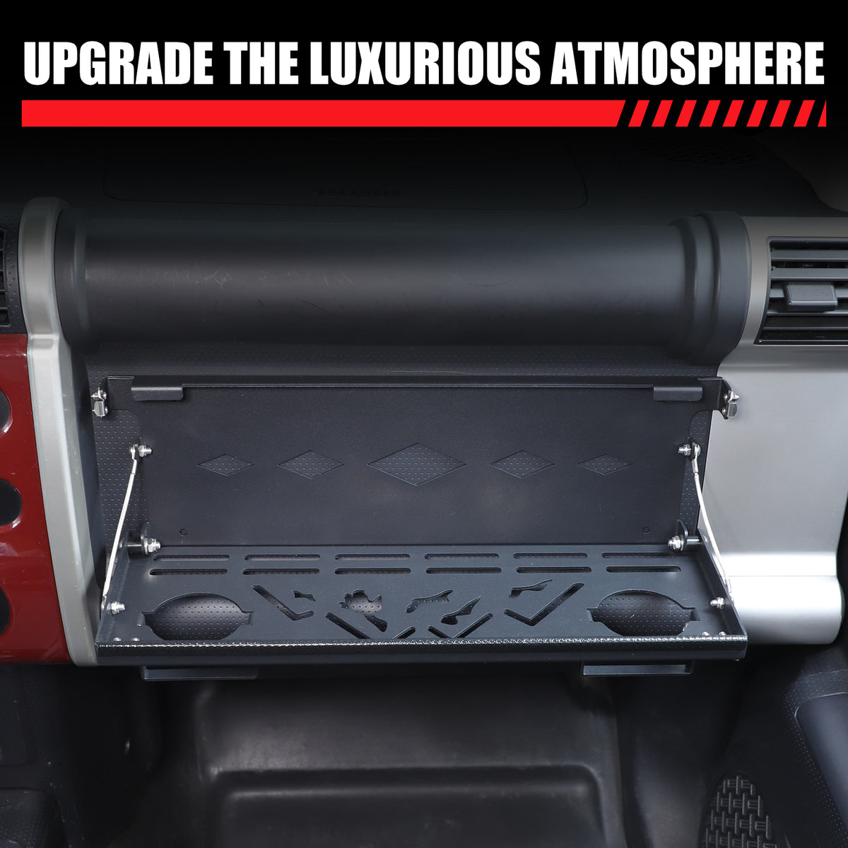 Co-Pilot Storage Shelf Compatible with Toyota FJ Cruiser 2007-2021, Passenger Foldable Storage Tray Organizer