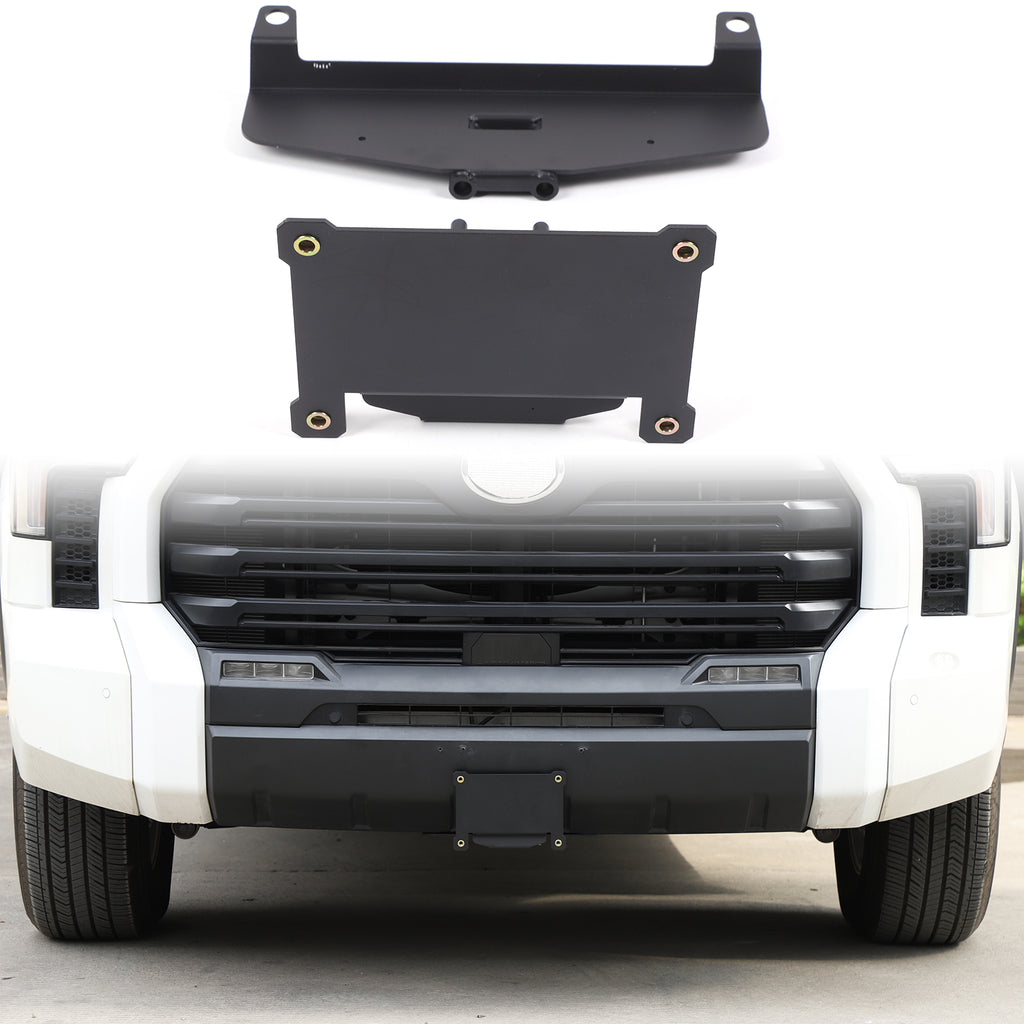 Front License Plate Frame Bracket Compatible with Toyota Tundra 2022-2026, Car Quick Release Front License Plate Frame Holder Bolt Mounting Adapter Replacement Accessories