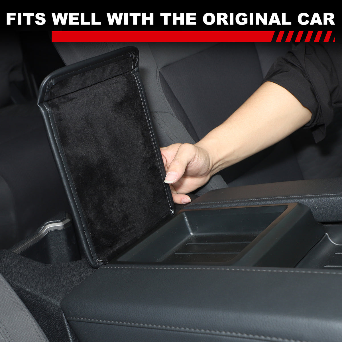 Car Center Control Armrest Storage Box Cover Compatible with Toyota Tundra/Sequoia 2022–2025 Interior Armrest Cover, Bowl Trim Cover, Armrest Storage Box Slot Cover Accessories—High-End Configuration