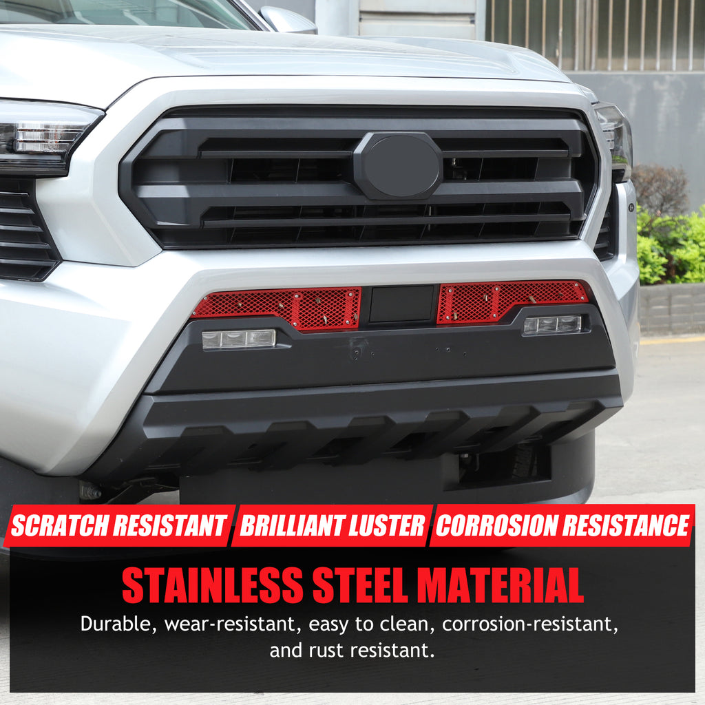 Front Grill Vent Mesh Cover Compatible with Toyota Tacoma 2024 2025 2026, Stainless Steel Car Exterior Protection Accessories