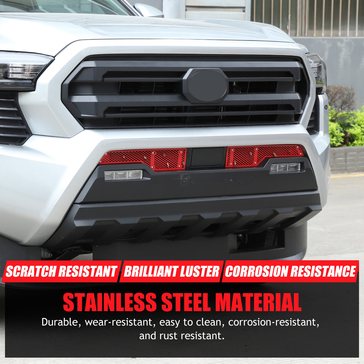 Front Grill Vent Mesh Cover Compatible with Toyota Tacoma 2024 2025 2026, Stainless Steel Car Exterior Protection Accessories