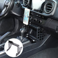 Car Gear Shift Box Storage Molle Panel with Cell Phone Holder Compatible with 3rd Gen Toyota Tacoma 2016-2022