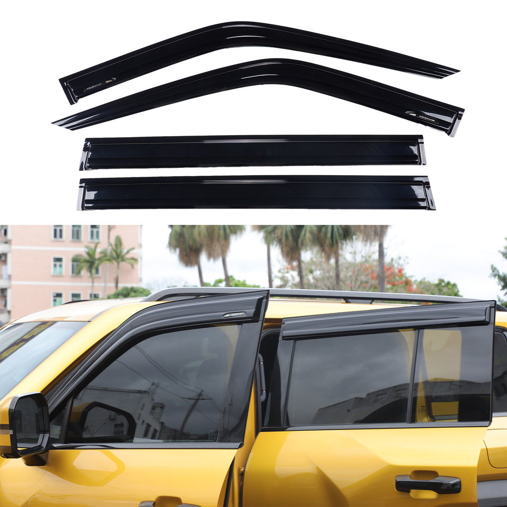 4pcs Original Window Visors Compatible with 23+ FormulaLeopard 5 Extra Durable Tape-on, UV Protection Rain Guard, Dark Smoke, In-Channel Style, Original Vent Wind Deflector
