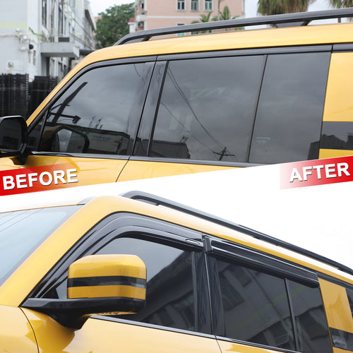 4pcs Original Window Visors Compatible with 23+ FormulaLeopard 5 Extra Durable Tape-on, UV Protection Rain Guard, Dark Smoke, In-Channel Style, Original Vent Wind Deflector