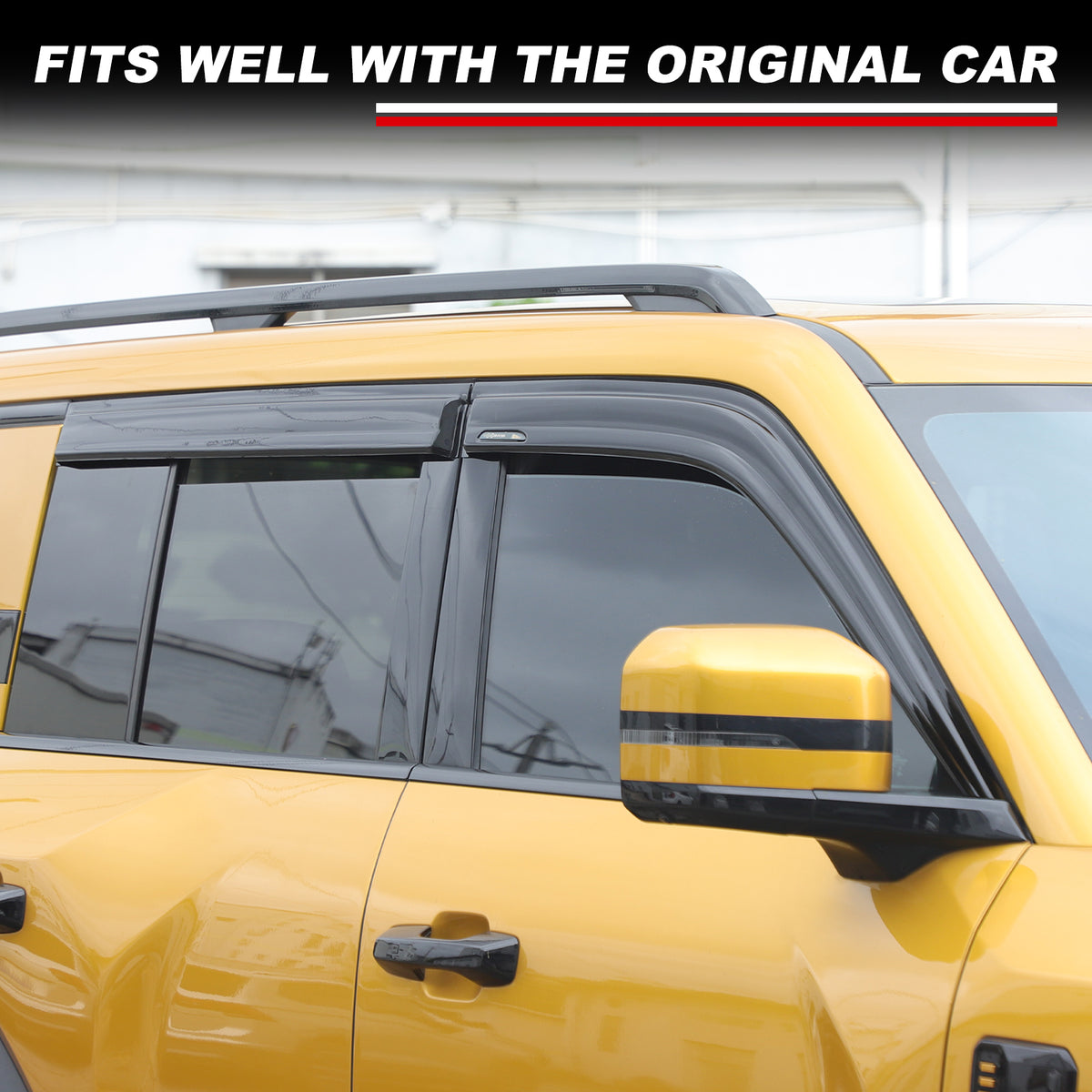 4pcs Original Window Visors Compatible with 23+ FormulaLeopard 5 Extra Durable Tape-on, UV Protection Rain Guard, Dark Smoke, In-Channel Style, Original Vent Wind Deflector