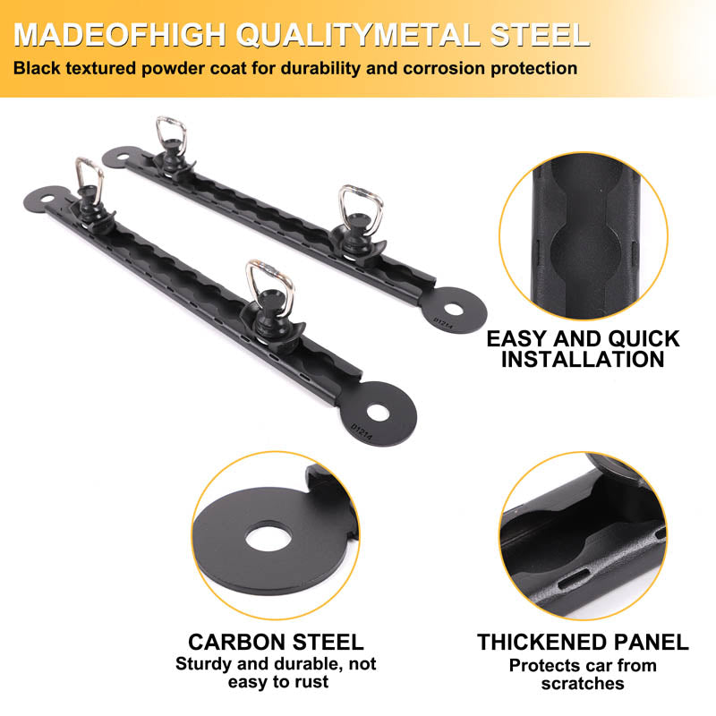 Car Bed Rail Tie Down Anchors Compatible with Toyota Tundra 2022-2026, Heavy Duty Truck Bed L-Track System with 4 D-Ring Anchors, Cargo Tie Down Rails Bracket for Pickup Expansion Accessories