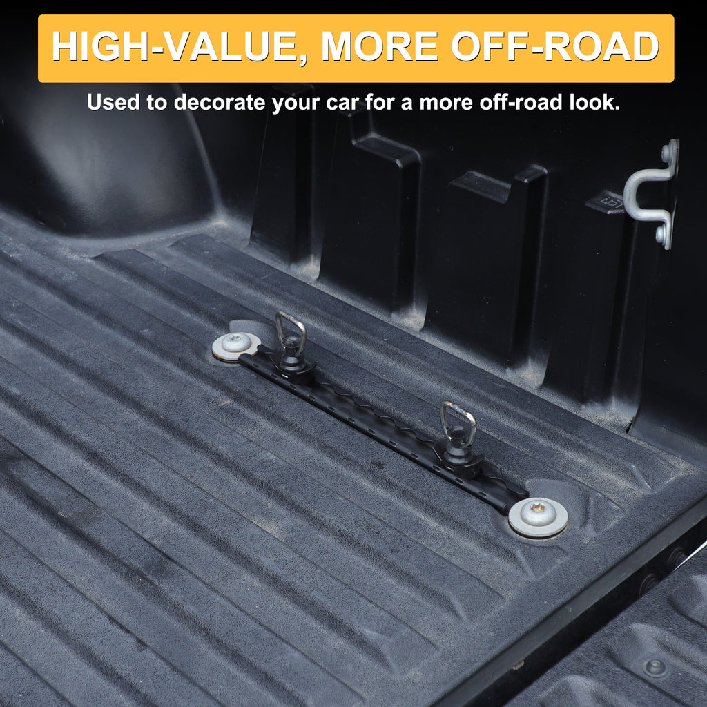 Car Bed Rail Tie Down Anchors Compatible with Toyota Tundra 2022-2026, Heavy Duty Truck Bed L-Track System with 4 D-Ring Anchors, Cargo Tie Down Rails Bracket for Pickup Expansion Accessories