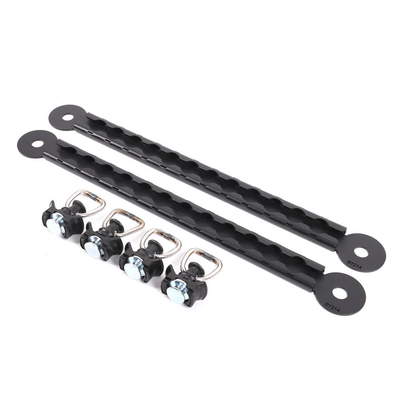 Car Bed Rail Tie Down Anchors Compatible with Toyota Tundra 2022-2026, Heavy Duty Truck Bed L-Track System with 4 D-Ring Anchors, Cargo Tie Down Rails Bracket for Pickup Expansion Accessories