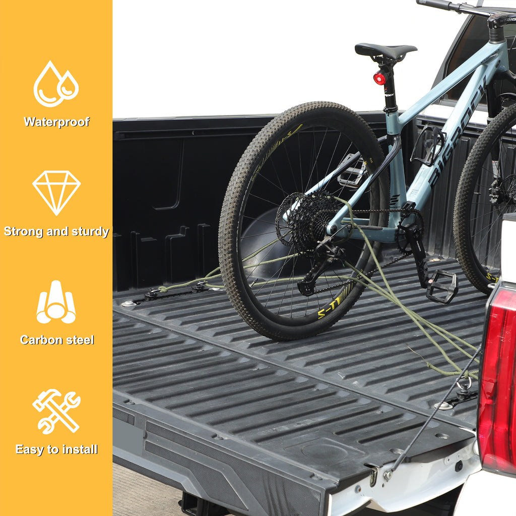 Car Bed Rail Tie Down Anchors Compatible with Toyota Tundra 2022-2026, Heavy Duty Truck Bed L-Track System with 4 D-Ring Anchors, Cargo Tie Down Rails Bracket for Pickup Expansion Accessories