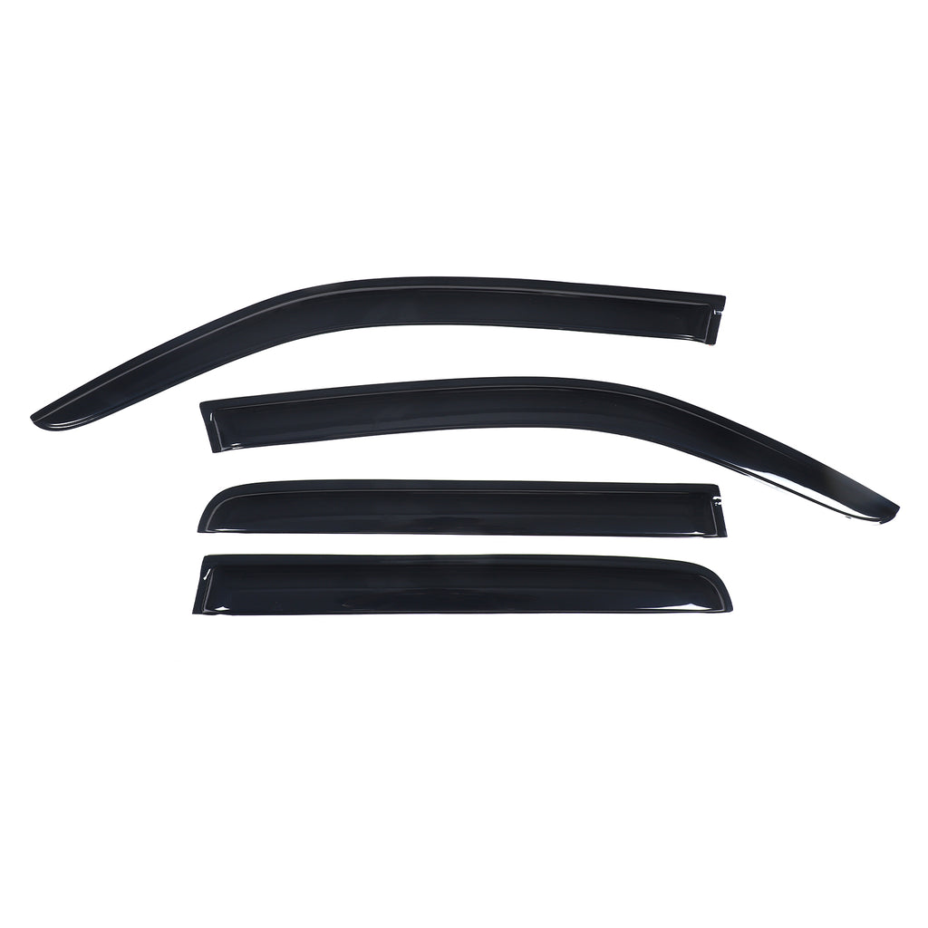 4pcs Original Window Visors Compatible with 11-22 Volkswagen Amarok Extra Durable Tape-on, UV Protection Rain Guard, Dark Smoke, In-Channel Style, Original Vent Wind Deflector